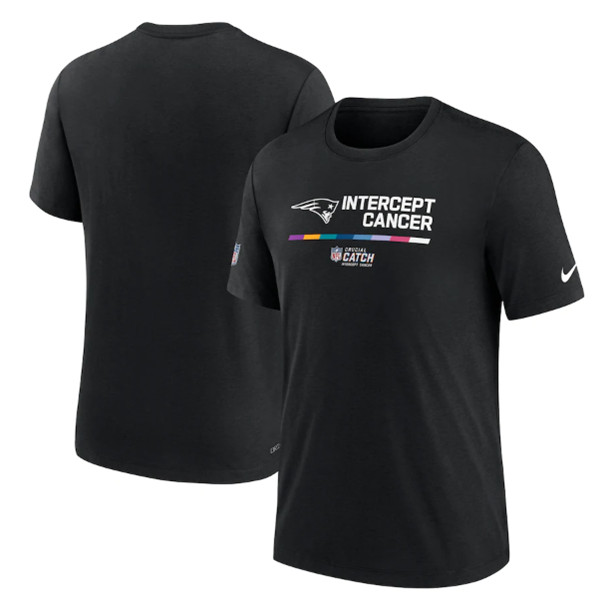 Men's New England Patriots Black 2022 Crucial Catch Performance T-Shirt